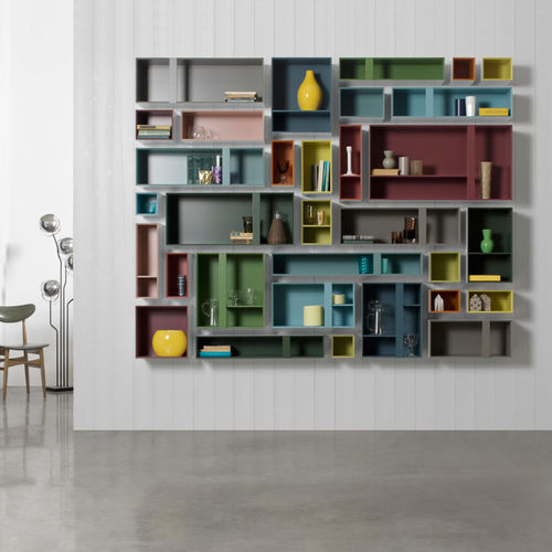Wandmontiertes Bücherregal - MULTIBOX - Capo D'Opera Home - modern / lackiertes Holz / mehrfarbig