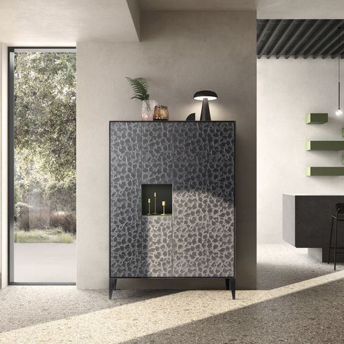 Hohes Sideboard - ATENEO - Capo D'Opera Home - modern / hochglanzlackiertes Holz / mattlackiertes Holz