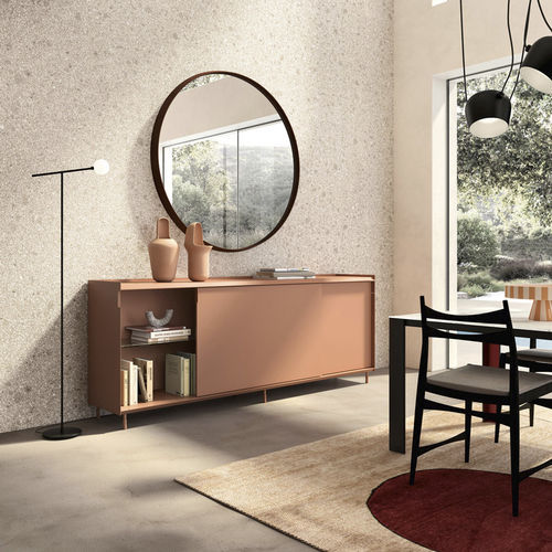 Modernes Sideboard - FLYER - Capo D'Opera Home - mattlackiertes Holz / Glas / mit Schiebetür