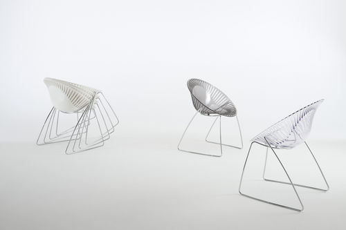 Stuhl / originelles Design - AZHAR - Casprini Gruppo Industriale - Polymer / mit Kufengestell / für Privatgebrauch