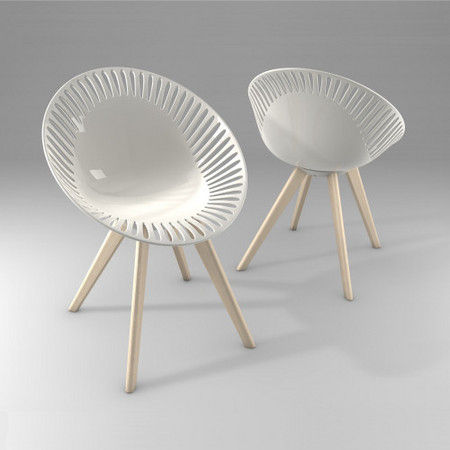 Stuhl / originelles Design - AZHAR WOOD - Casprini Gruppo Industriale - Polycarbonat / für Privatgebrauch / ohne Armlehnen