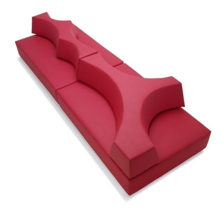 Modulsofa - BAIA - Casprini Gruppo Industriale - modern / rot / für öffentliche Einrichtungen