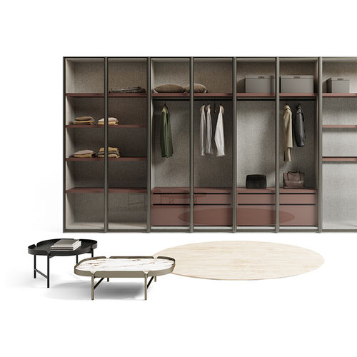 Moderner Kleiderschrank - GLASS UP - Dall'Agnese - Metall / mattlackiertes Holz / Glas