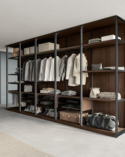 Moderner begehbarer Kleiderschrank - SCENA - Dall'Agnese - mattlackiertes Holz / Metall / mit integrierter Beleuchtung