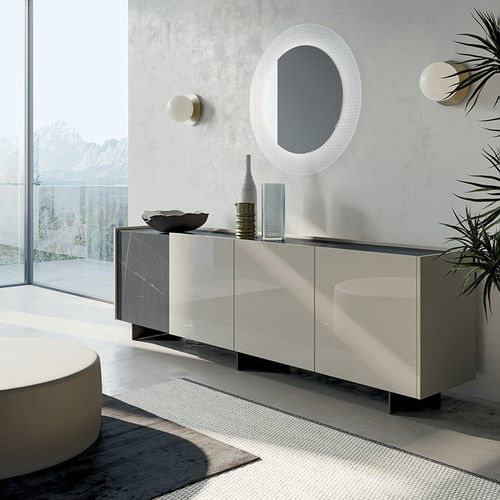 Hohes Sideboard - WRAP - Dall'Agnese - modern / mattlackiertes Holz / hochglanzlackiertes Holz