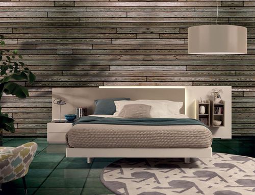 Doppelbett - DOUBLEFACE  - Fimes dei Longoni di Longoni G.& C. - modern / mit Nachttisch / Holz