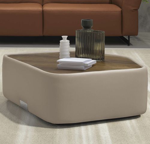 Moderner Couchtisch - Nel - maxdivani - Holz / Leder / Stoff