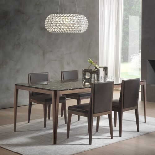 Moderner Esstisch - CUT - Pacini & Cappellini - Nussbaum / Esche / Marmor