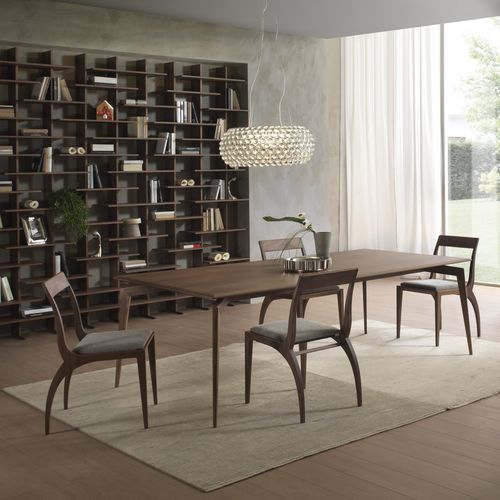 Moderner Esstisch - HOPE - Pacini & Cappellini - Nussbaum / Esche / Hartglas
