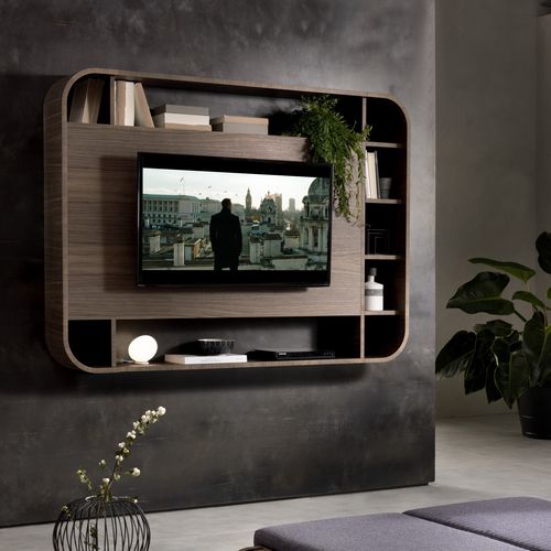 Modernes Fernsehmöbel - VISION - Pacini & Cappellini - mit Regal / Made in Italy / Nussbaum