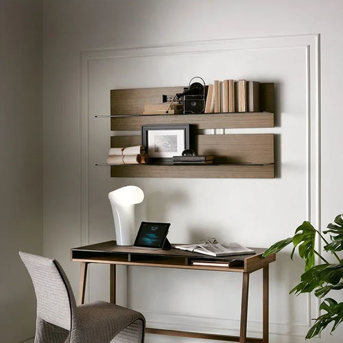 Wandmontiertes Bücherregal - BINARIO - Pacini & Cappellini - modern / lackiertes Holz / Nussbaum