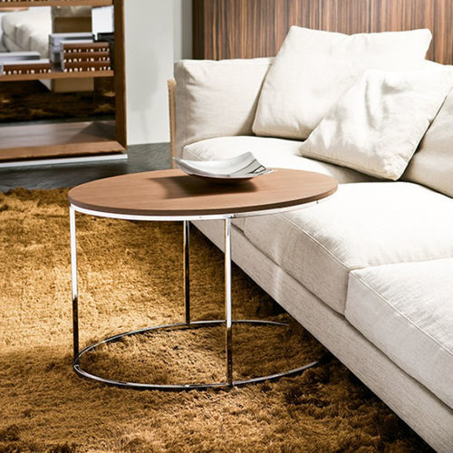 Moderner Beistelltisch - FLY - Pacini & Cappellini - Metall / Esche / lackiertes Glas