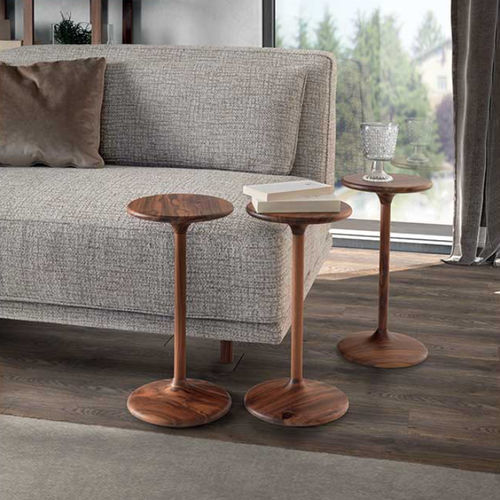 Moderner Beistelltisch - HENRY - Pacini & Cappellini - Nussbaum / Esche / Gestell aus Massivholz