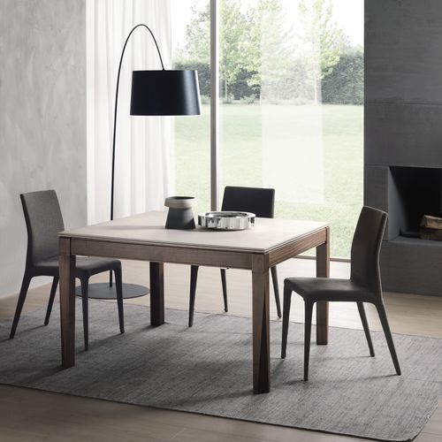 Moderner Esstisch - PLURIMO - Pacini & Cappellini - Esche / Beton / Gestell aus Massivholz