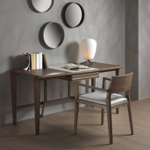 Bodenstehender Schreibtisch - ATHOS - Pacini & Cappellini - modern / Holz / Leder