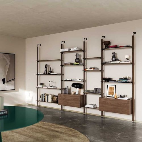 Wandmontiertes Regal - OCTAGON - Pacini & Cappellini - Modul / hoch / Decke/Boden