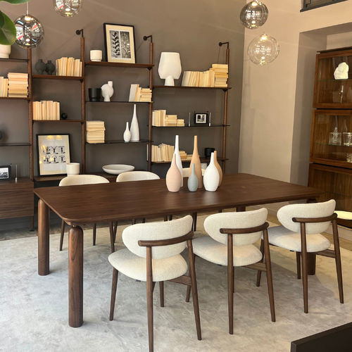 Moderner Esstisch - GIO - Pacini & Cappellini - Holz / Hartglas / Marmor