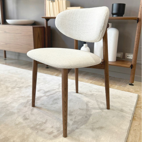 Moderner Stuhl - CAMILLA - Pacini & Cappellini - Stoff / Leder / Gestell aus Esche