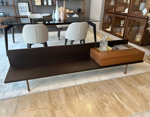Moderner TV-Ständer - PLANK - Pacini & Cappellini - mit Schubladen / Made in Italy / Nussbaum