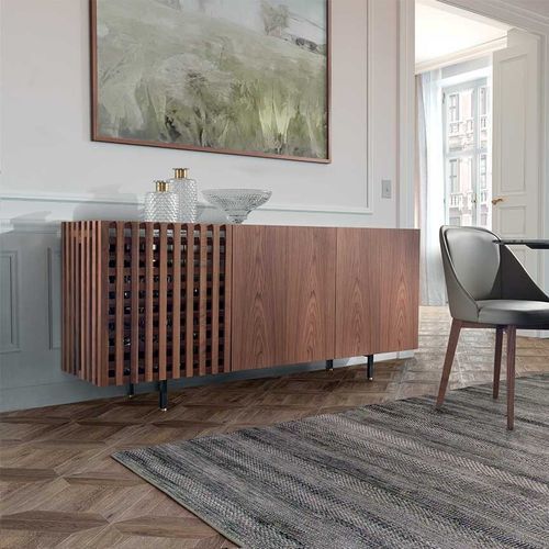 Hohes Sideboard - AURORA - Pacini & Cappellini - modern / Nussbaum / Holzfurnier