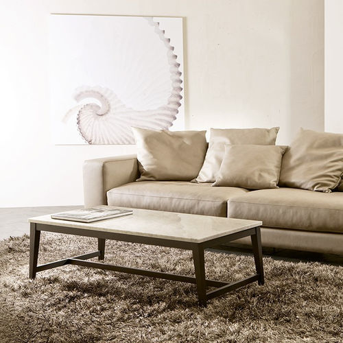 Moderner Couchtisch - PRISMA - Pacini & Cappellini - Esche / Holzfurnier / Marmor