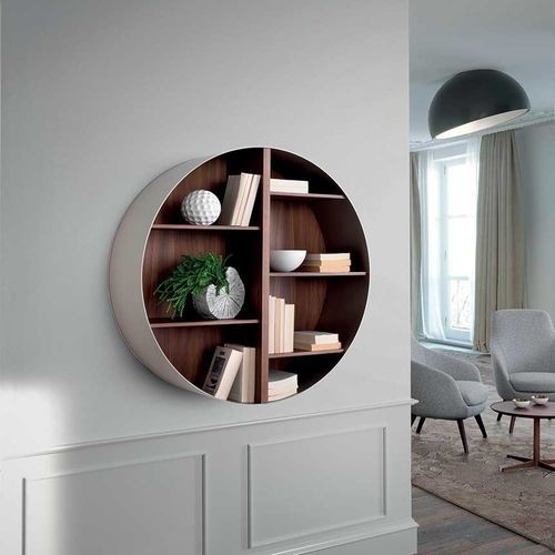 Wandmontiertes Bücherregal - TAO - Pacini & Cappellini - modern / Nussbaum / aus lackiertem Metall