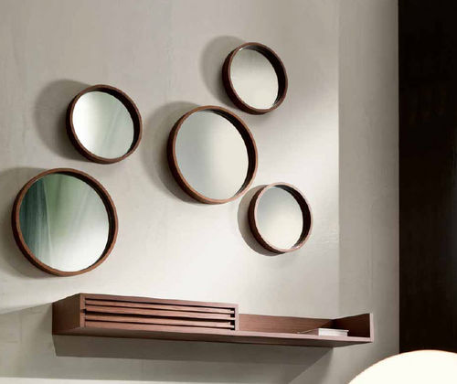 Wandmontierter Spiegel - OBLÒ - Pacini & Cappellini - modern / rund / lackiertes Holz