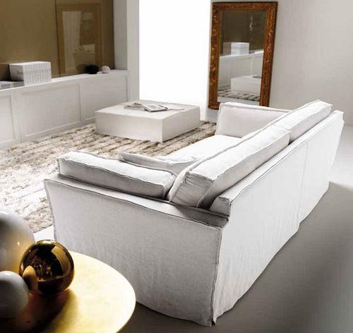 Modernes Sofa - CHARME - Cava - Stoff / weiß / Zweisitzer