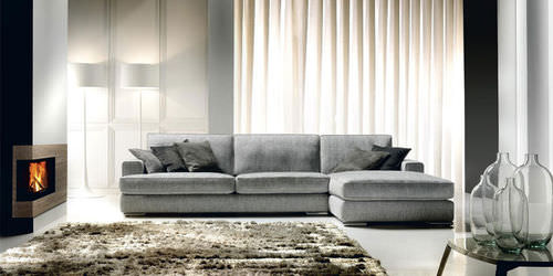 Ecksofa - PANAMA - Cava - modern / Stoff / grau