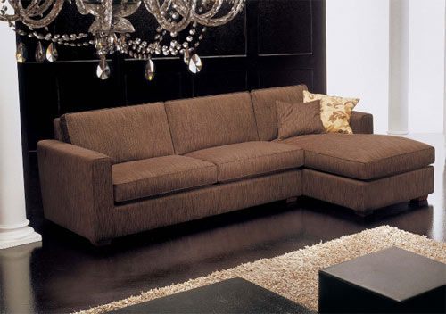 Ecksofa - NEW YORK  - Cava - modern / Stoff / braun