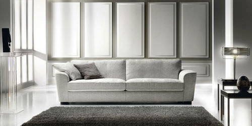Modernes Sofa - BRAMANTE - Cava - Stoff / grau / 3 Plätze