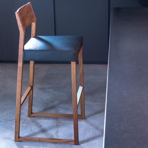 Moderner Barstuhl - LINEA : 1001 SG - Cizeta - für den Innenraum / Stoff / Gestell aus Buche