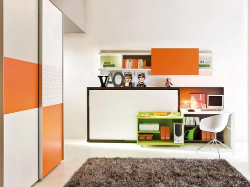 Moderner Schreibtisch - POPPI SD - Clei - Laminat / mit Regal / mit Gestell aus Paneelen