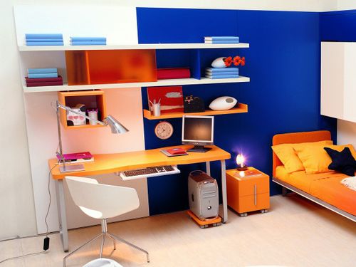 Moderner Schreibtisch - BOISERIE E SCRITTOI - Clei - Holz / mit Regal / für Kinder