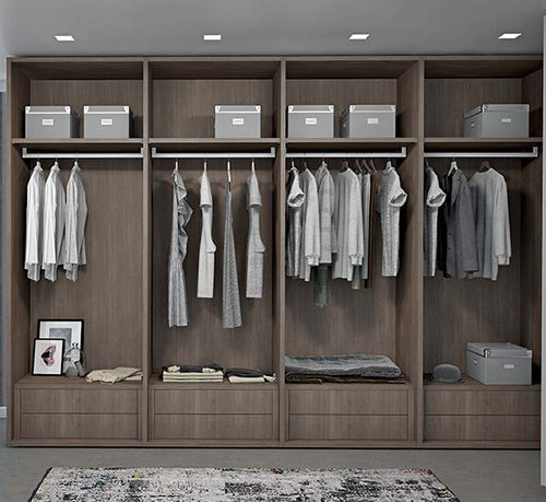 Moderner begehbarer Kleiderschrank - START - Clever - lackiertes Holz / mit Schubladen / weiß