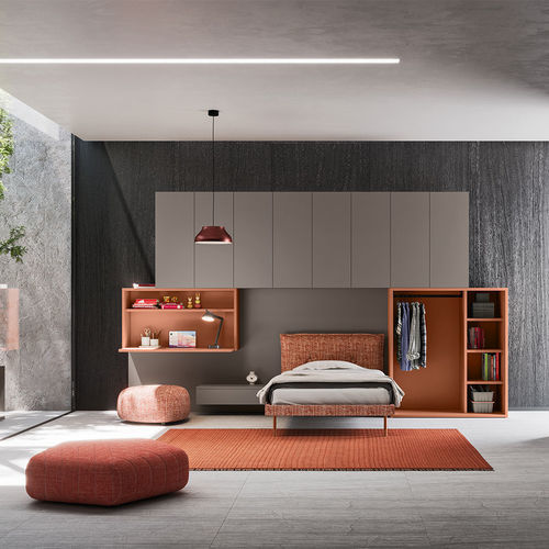 Weißes Kinderzimmer - Start p13 - Clever - grau / orange / Holz