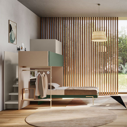 Graues Kinderzimmer - Start s25 - Clever - grün / braun / Holz