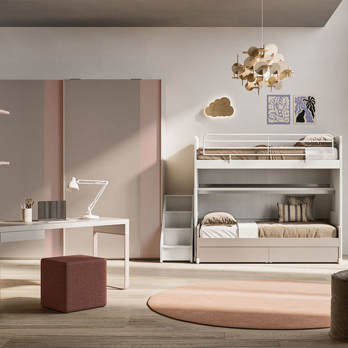 Weißes Kinderzimmer - Start s26 - Clever - grau / rosa / braun