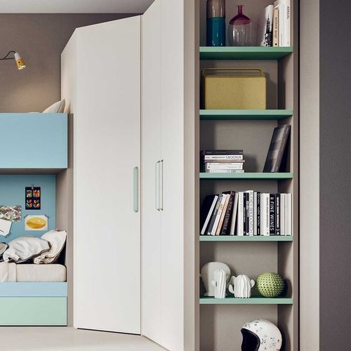 Begehbarer Kleiderschrank / Eck - Maxy - Clever - modern / Holz / weiß