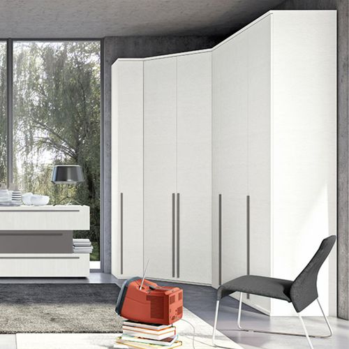 Eckkleiderschrank - GOLF M127   - ColombiniCasa - modern / lackiertes Holz / mit Schwingtür