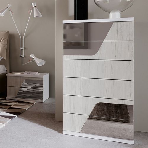 Moderner Chiffonnier - VOLO OBLIQUA   - ColombiniCasa - lackiertes Holz / beige