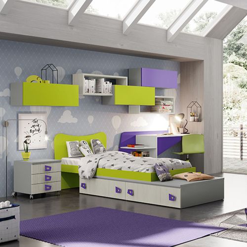 Grünes Kinderzimmer - VOLO C101   - ColombiniCasa - violett / lackiertes Holz / unisex