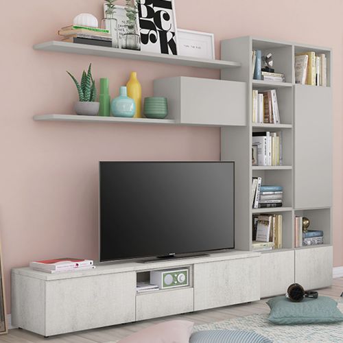 Moderne Wohnwand - TARGET S207   - ColombiniCasa - lackiertes Holz