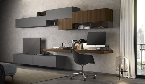 Moderne Wohnwand - VITALYTY LUCE C14 - ColombiniCasa - Holz / melaminbeschichtet / lackiertes Metall