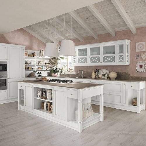 Klassische Küche - SINFONIA - ColombiniCasa - Holz / Kochinsel / L-förmig