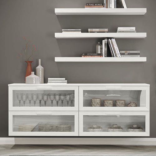 Wandmontiertes Sideboard - ARCADIA ES04 - ColombiniCasa - modern / lackiertes Holz / mit Regal