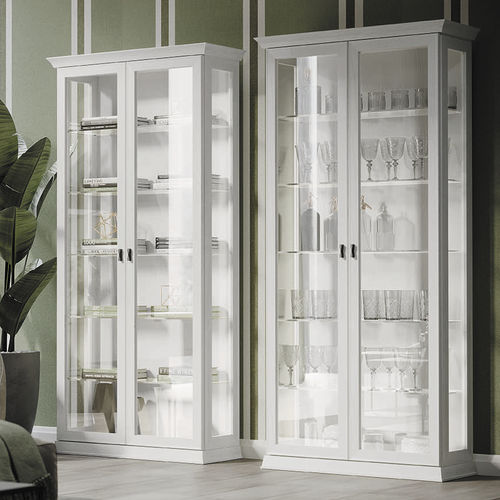 Klassische Vitrine - ARCADIA ES05 - ColombiniCasa - Glas / lackiertes Holz / mit integrierter Beleuchtung
