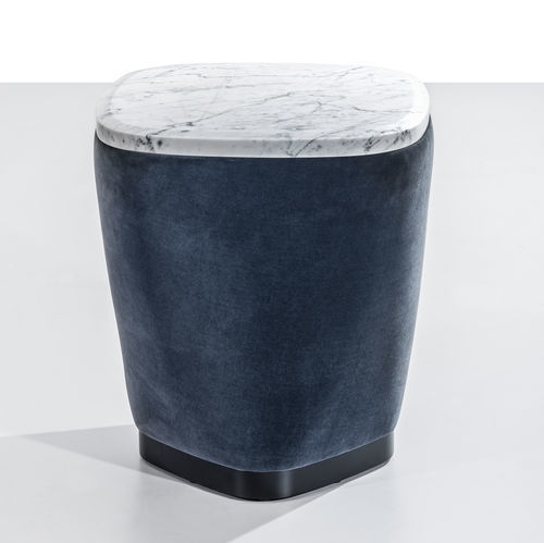 Moderner Nachttisch - Twist - Colunex - Marmor / Gestell aus Stoff / quadratisch