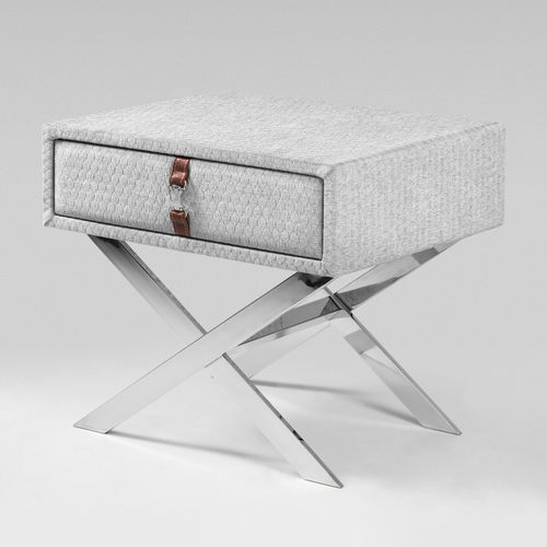 Moderner Nachttisch - Birkin - Colunex - Leder / Glas / Stoff