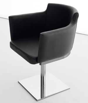 Moderner Stuhl - ROSSANA - Compar - Leder / mit Mittelfuß / drehbar